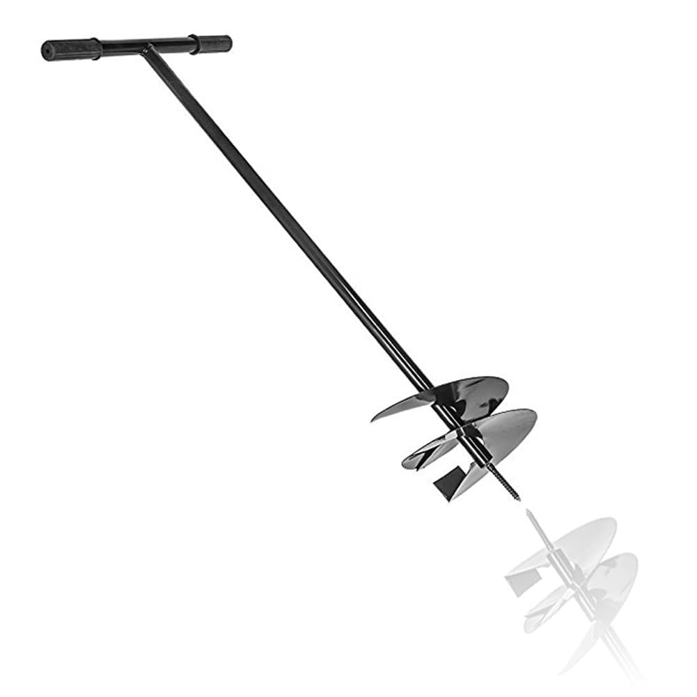 AGROHIT Erdbohrer Ø 250 mm, Handbohrer für Garten, Gartenbohrer aus Stahl, Handgriffe mit Gummi, Bequem & Stabil, Spiralbohrer, Pflanzenbohrer mit Gesamtlänge von 105 cm