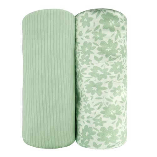 Image of Viviland Jersey Swaddle Blanket, Ultra Soft Stretchy Receiving Blanket, Newborn Swaddle Wrap for Boys & Girls, 40 x 30 inches, 2 Pcs