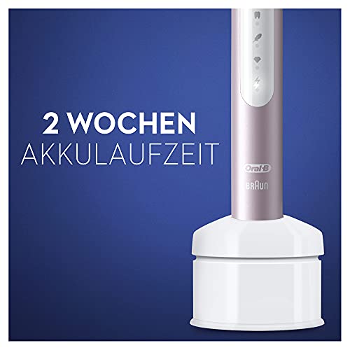 Oral-B Pulsonic Slim Luxe 4900 Elektrische tandenborstel/elektrische tandenborstel, dubbele 2 opzetborstels, zachte tandreiniging met timer, ontworpen door bruin, zwart/roségoud - Afbeelding 6