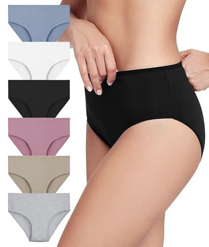Channo Bragas Algodón Clásicas de Mujer Suaves y cómodas. Tallas Grandes (Pack de 6 Colores, XL)