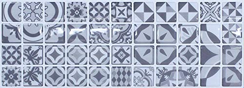 【 Dream Sticker 】 モザイクタイルシール キッチン 洗面所 トイレの模様替えに最適のDIY 壁紙デコレーション SWT-6 (フラワーモチーフ, 1枚)