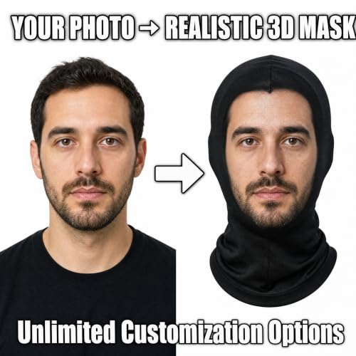 Custom 3D Personalized Full Face Mask with Photo/Text/Logo – Soft Breathable Bandana Face Cover for Men, Women, and Kids – Funny Reusable 3D Printed Mask for Halloween, Parties, and Daily Wear - image 2