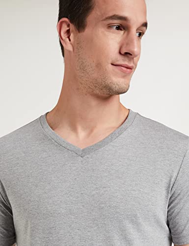 Image of Amazon Brand - Symbol Men Solid Cotton T Shirt | Plain | V Neck | Half Sleeve - Regular Fit | Combo Pack of 3 (Available in Plus Sizes)