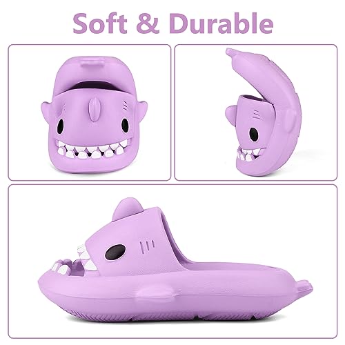 Image of Kids Shark Cloud Slides | Toddler Boys Girls Shower Slippers | Boys Girls Cute Cartoon Fish Flip Flops | Beach Pool Home Sandals | Quick Dry Non-Slip