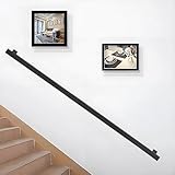 Handlauf für Treppen, schwarz matt, Wandmontage, Geländerhandlauf, Handläufe für Außenstufen oder Innentreppen, 1,5 m, 200 cm, 2,5 m, 300 cm, rutschfestes Treppengeländer(60cm)