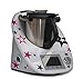 Adhesivo para Thermomix TM5, diseño de nube de estrellas, color gris y rosa