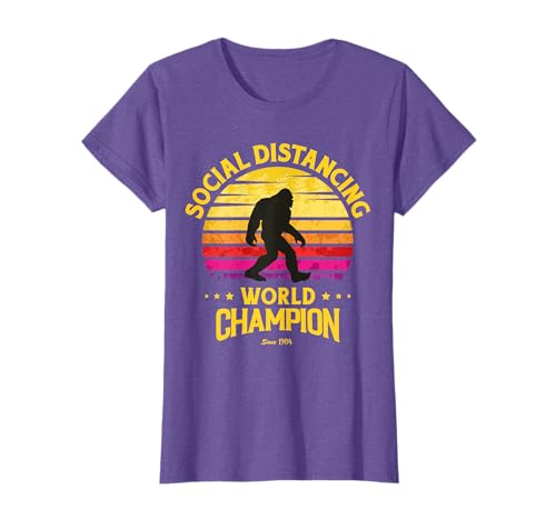Social Distance World Champion, Funny Bigfoot T-Shirt