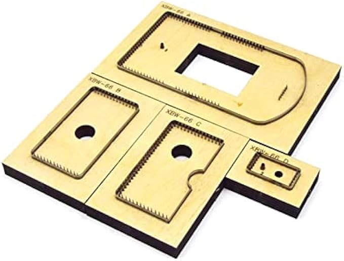 Ledelai New Leather Die Cutter DIY Coin Purse Credit Card Holder Wallet Steel Punch Cutting Mold Wood Dies for Leather Crafts (with Stitching Holes)