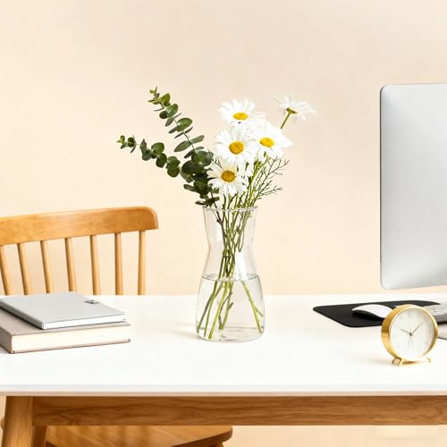 Der Rose 8 inch Clear Glass Flower Vases for Flower Bouquet Decoration Home Centerpiece Wedding Decor Gift - Image 3