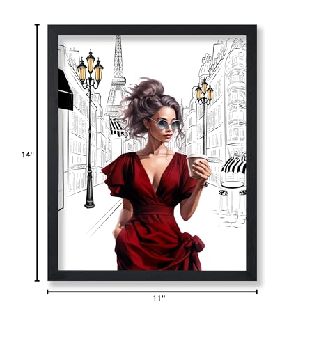 Image of Poster Master Lady in Red Print - Fashion Poster - Paris Designer Art - Modern Wall Design - Chic Gift for Women & Fashionista - Glam Decor for Bedroom or Girl's Room - 11x14 UNFRAMED Wall Art