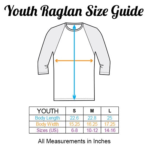 Script Paterson New Jersey Kids Three-Quarter Raglan Sleeve Baseball Shirt Youth Medium White/Black