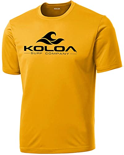 Joe's USA - Koloa Surf Co. Wave Logo All Sport Training T-Shirts-XL-Gold/b