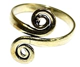 GURU SHOP Anillo para dedo del pie de latón, joyería Goaschmuck oro, joya para el pie – Modelo 1