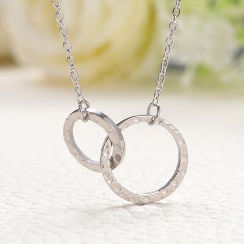 MIXJOY Funny Best Friend Friendship Gifts, Interlocking Circles Necklace Gift for Bestie Bff Sister Female Friends, Cheer Up Gift4