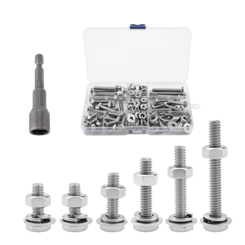 Kit boulons et écrous 1/4-20 en acier inoxydable 304 avec rondelles et clé hexagonale