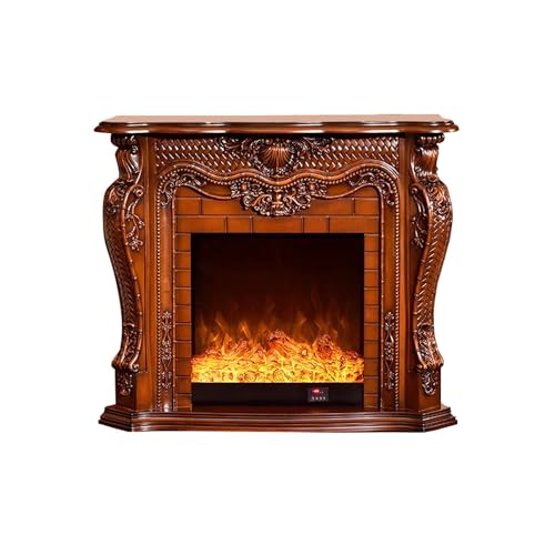 SchAan Electric Fireplace Stove freestanding Electric Fireplace European Style Simulated Fire Heating Electric Fireplace Decorative Cabinet(Color:2)