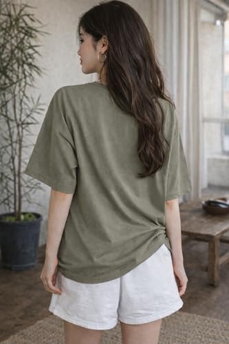 Image of London Hills Women's Loose Fit Printed Cotton T-Shirt Pack of 2 | Casual Round Neck Half Sleeve Graphic Tee | Breathable Summer Top for College, Travel & Outing