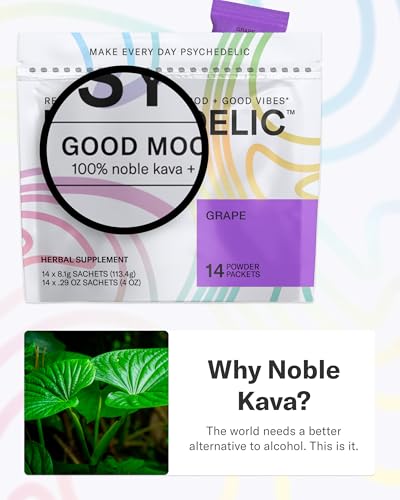 Easy Alcohol Alternative with Buzz - Calming Kava Drink Mix (14x5.5g) Flavored Kava Powder - Calming Drink Powder Packets - Easy Open Single Serving Drinks - 14 Calm Packets - Grape - Thumbnail 5