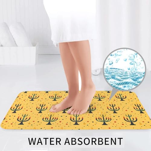 Tapis de bain lavable en forme de U à imprimé bougies - 6
