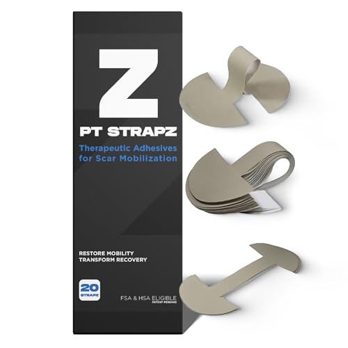 PT StrapZ Non-Elastic, Therapeutic Adhesive, Scar Tissue Mobilization, Scar Tissue Stretching, Therapeutic Tool to aid Recovery from Surgery or Trauma Health & Personal Care (20 strips)