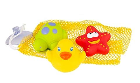 Playgro Zabawki do kąpieli 3 przyjaciół z wodoodporną siatką do przechowywania zabrudzeń 40223 0099 1001