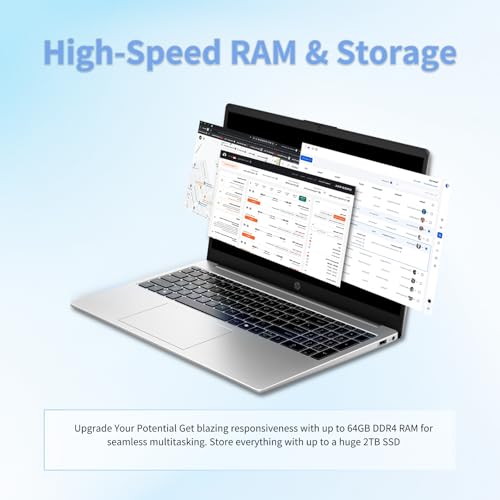 Image of HP 250 G10 Laptop Computer for Business | Intel-10-Core i7 1355U | 32GB RAM | 1TB SSD | 15.6 inch FHD Display | Windows 11 Pro | with Numeric Keypad | Webcam Privacy Shutter | WiFi 6 | w /Accessoire