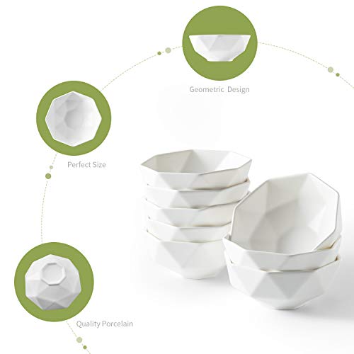 Aomryom 9 Oz 8 Set Matte Porcelain Dessert Bowls, 4.5 In For Cereal, Snacks, Nuts, Rice, Dishwasher Microwave Safe, White #TOP2