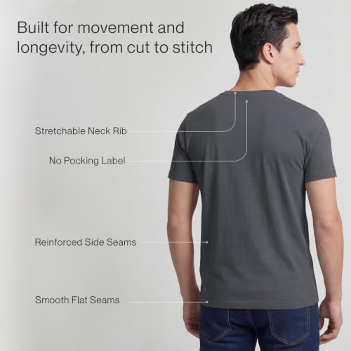 Image of 100% Cotton Premium Crew Neck T-Shirt, Classic Tee for Men Short Sleeve | No Poking Labels, Ultra-Soft, Breathable, Everyday Essential, All Day Active Wear