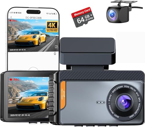 4K Dual Channel Dash Cam with Free 64GB Card - $79.99