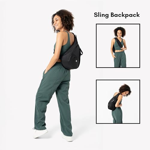 Image of Sherpani Esprit, Sling Backpack, 10L Travel Bag, Right-Handed Shoulder Sling Purse, Crossbody Backpack, Travel Gifts, RFID Protection (Raven Classic)