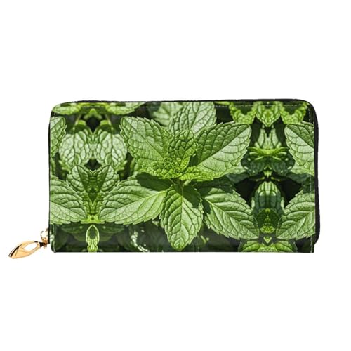 Portefeuille en cuir de qualité supérieure menthe poivrée chic et durable