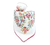 Arumary Soft Cotton & Viscose(Bamboo) Floral Bandanas, Hair wrapper, Headband, Handkerchief, Hair scarf, Neckerchief, 21”X21” (Cream Ivory)