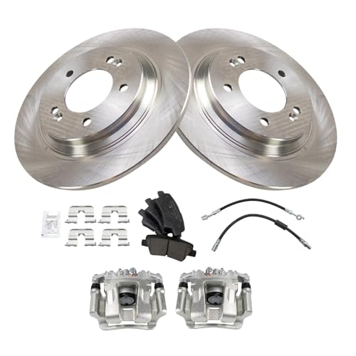 Image of TRQ Rear Brake Pad and Rotor Set Ceramic Calipers Compatible with 2014-2015 Kia Optima