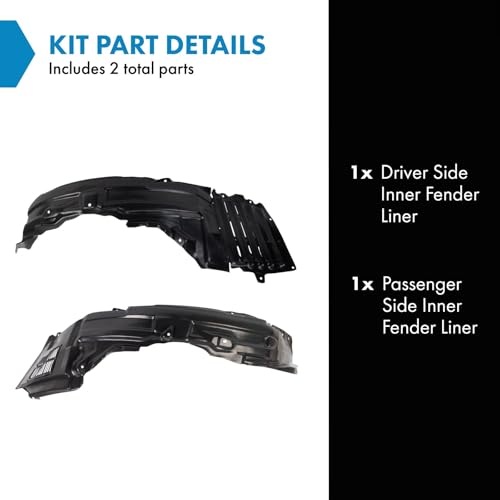 Image of TRQ Inner Fender Liner Set | For 2009 Mitsubishi Lancer MI1248121 MI1249125