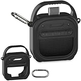 XEGIMOR Silicone Cover Case for Bose New SoundLink Micro 2nd Gen Portable Bluetooth Speaker, Protective Soft Silicone Case with Handle and Metal Carabiner (Black)
