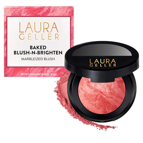 Image of LAURA GELLER NEW YORK Baked Blush-n-Brighten for Mature Skin - 04 Cherry Custard - Powder Blush Won't Settle into Fine Lines - Buildable Natural Finish - Longlasting Formula - Made in Italy