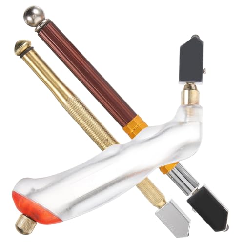 COHEALI 3 Piezas Cortadores de Vidrio con Diseño de Rueda Herramienta Manual de Corte para Azulejos Mango Metálico Ergonómico Antideslizante Compacto y Portátil para Uso Doméstico y