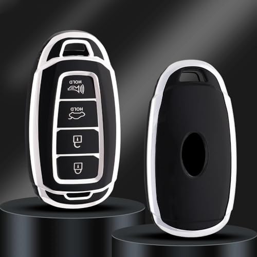 Coque clé Hyundai finition premium - Boîtier de clé robuste 4 boutons noir - 3