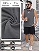TOMEEK Men's Vests Tops Sleeveless Tank Top Oversized Basic Running Vests Casual Plain Gym Vest for Men Summer Daily Wear Bodybuilding Sports(Dark Grey,XXL) #4