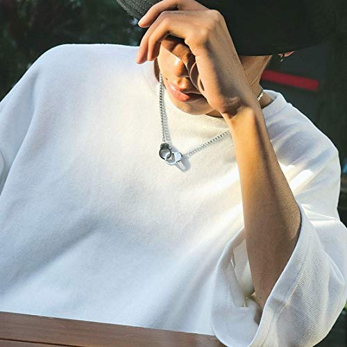Findchic Handcuff Necklace Partners In Crime Stainless Steel Curb Chain Interlocking 18Inch Statement Necklace For Girls & Women Men Goth Punk Jewelry #TOP1