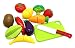 Little Treasures Kids Play Cutting Fruits and Vegies Toy Set Pretend Food Playset Fruit Pieces to be Sliced up with Knife and Cutting Board, Multicolored, 12 Piece