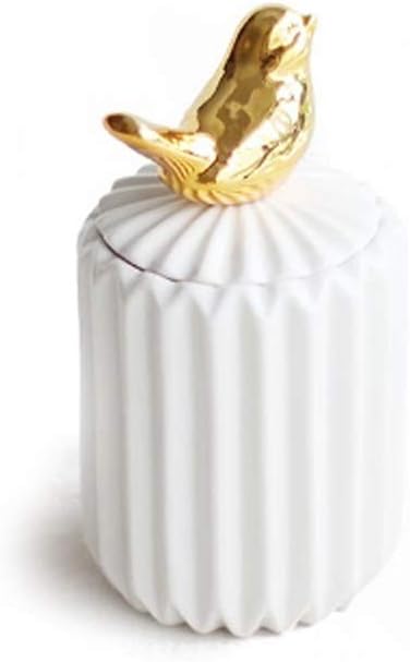 White Toothpick Box,Mini Ceramic Toothpick Can Handmade Holder Stand for Bathroom Vanity Countertops