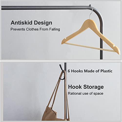 Gissar Clothes Rack With Shelves,Stand Clothing Racks For Hanging Clothes, Garment Rack With Top Rod,Drying Rack Organizer Shirt Towel Rack,For Boxes Shoes Boots Storage,Metal Frame, Black #TOP4