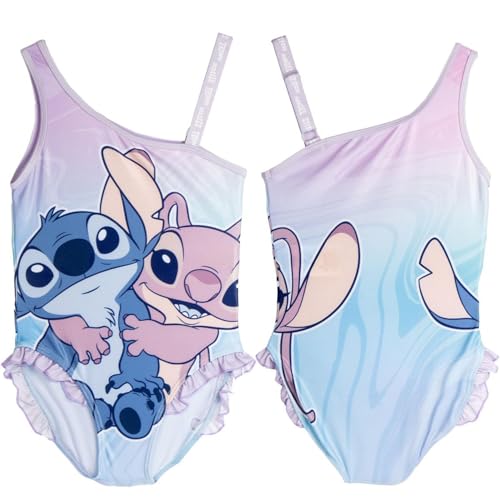 Stitch badpak voor meisjes, 10 jaar, eendelig, comfortabel en schattig, ideaal voor strand, zwembad of verjaardag, Stitch, Wit, 6 Jaren