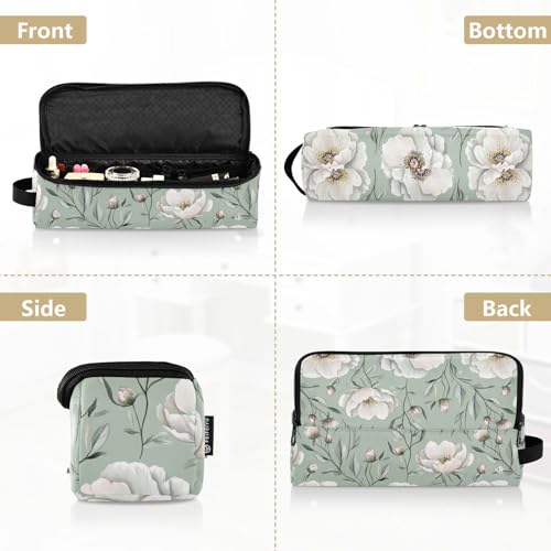 Bolso de viaje blanco para herramientas de cabello con estera resistente al calor para planchas, rizadores y secadores miniatura 5