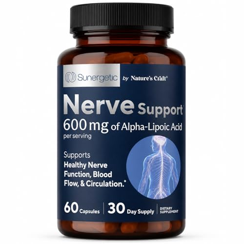 Premium Nerve Support Supplement – with Alpha Lipoic Acid (ALA) 600 mg, Acetyl-L-Carnitine (ALC) &...