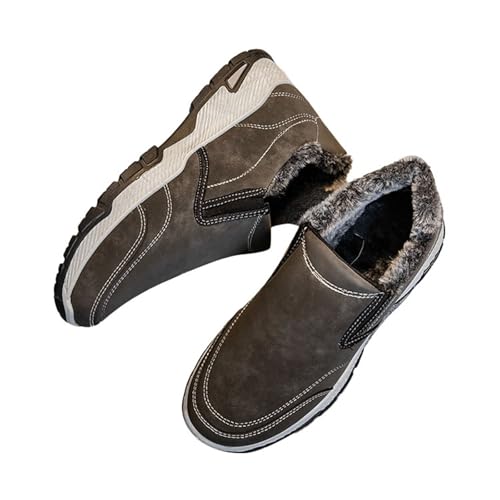 Mocasines de invierno para hombre en gamuza sintética con felpa, ideales para estilo urbano diario