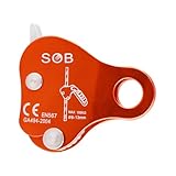 TRIWONDER Climbing Ascender Fall Protection Rope Grab Belay Device Gear Aluminum Alloy Self-Locking for Rock Tree Climbing Arborist Caving Rescue (Orange)