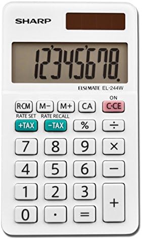 Sharp EL-244WB Business Calculator, White 2.125, 2.38 x 4.06 x 0.31 inches