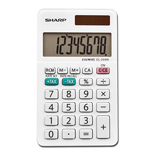 Sharp EL-244WB Business Calculator, White 2.125